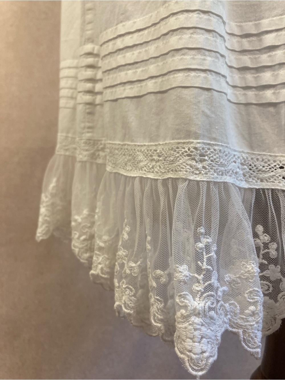 April Cornell White Lace-Trim Slip - Picture 9 of 13